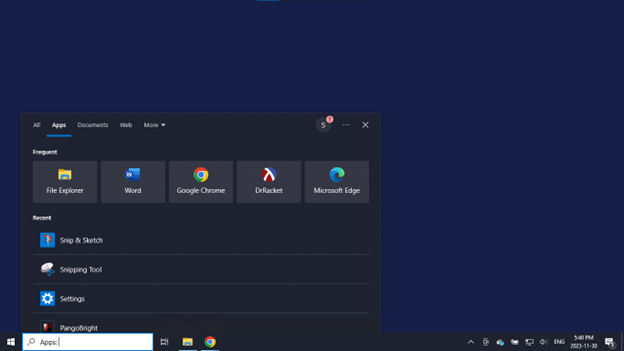 Apps on a computer