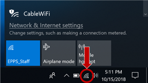 Icon on computer indicating wifi connection.
