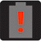 Battery Red Exclamation Mark icon – Battery has also been used up