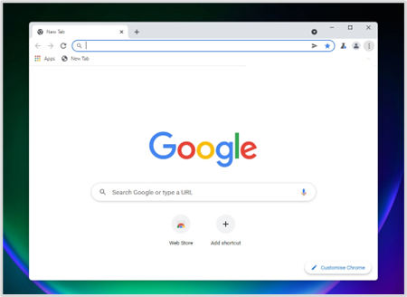 Google Chrome Window.