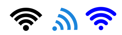 Icon on computer indicating wifi connection.